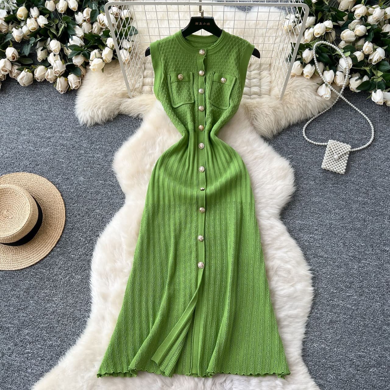 Ladies Knit Sleeves Dress