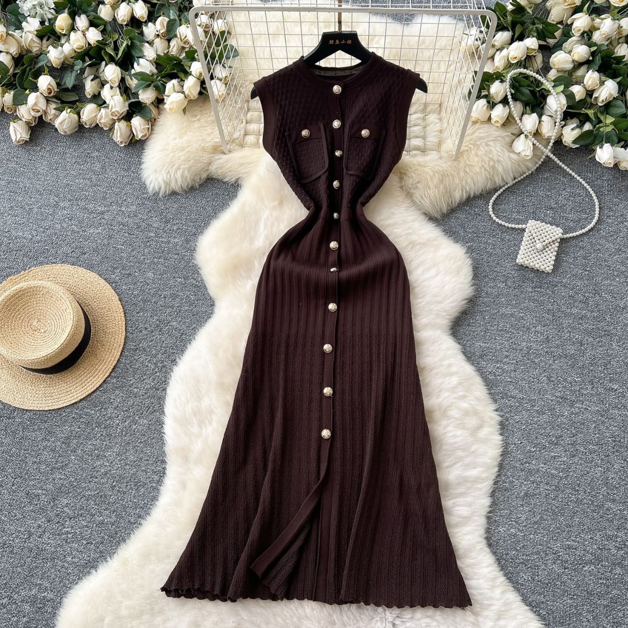 Ladies Knit Sleeves Dress - Image 3