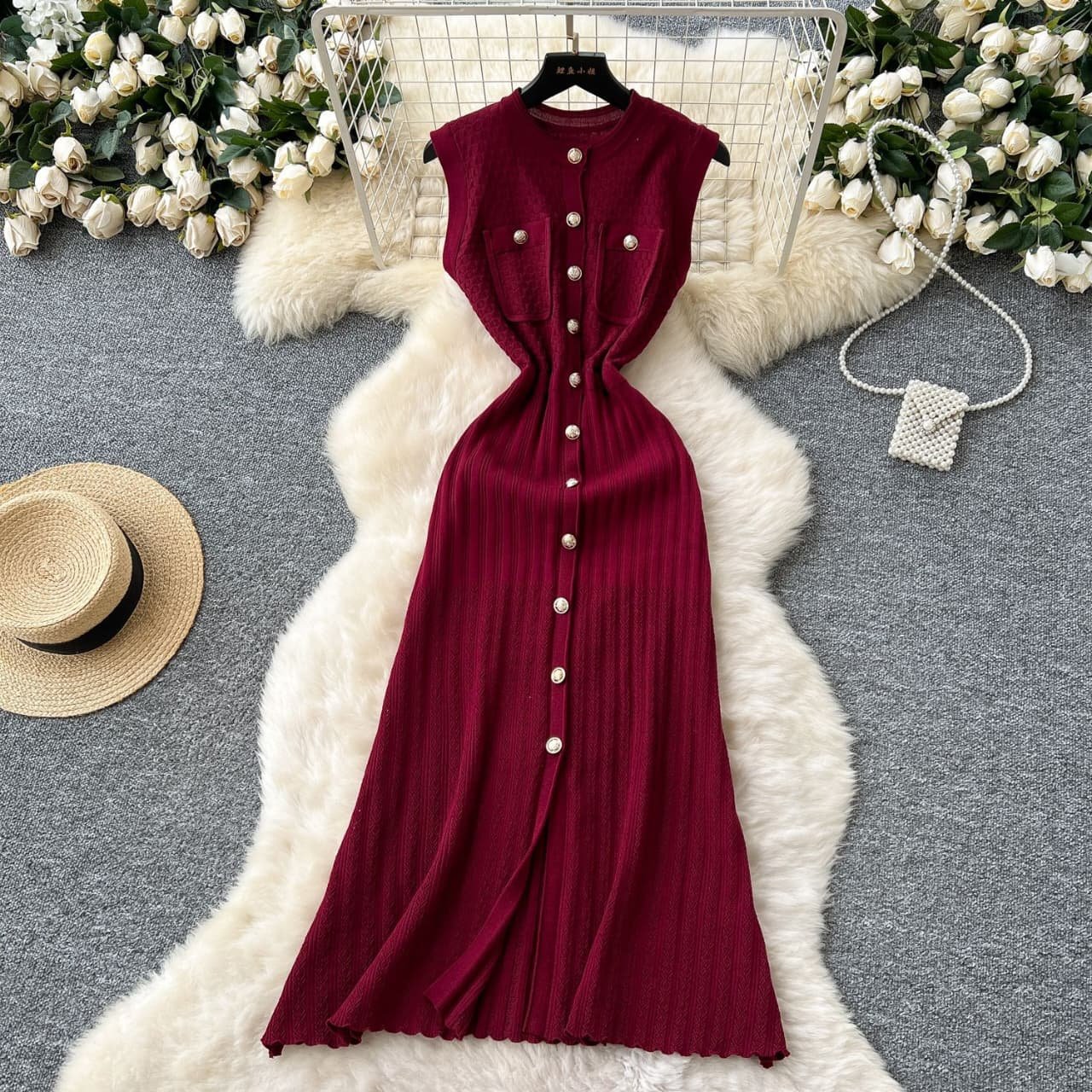 Ladies Knit Sleeves Dress - Image 2