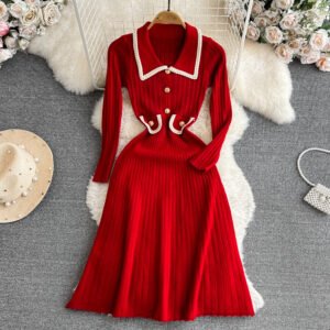 Ladies Long Sleeve Knit Dress